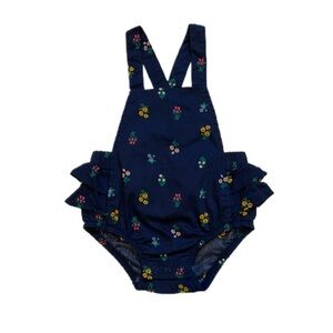 Carters Blue Flower Bubble Romper 3m